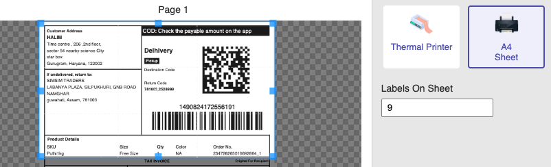 Crop Meesho Labels Online